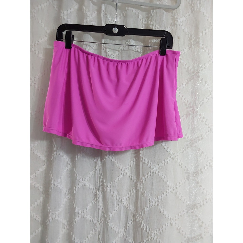 Collections by Catalina Hot Pink Swim Skirt Bottoms Size Large 12-14 Ruffle Hem